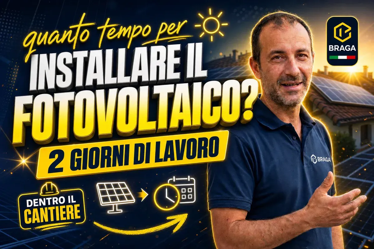 Quanto tempo ci vuole per installare un impianto fotovoltaico? Il cantiere dura 2 giorni